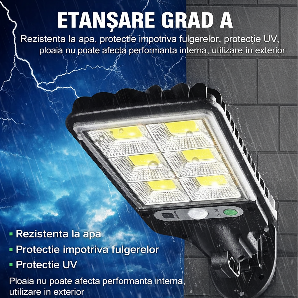 Lampa Stradala Solara Pro , Senzor de Miscare + Telecomanda