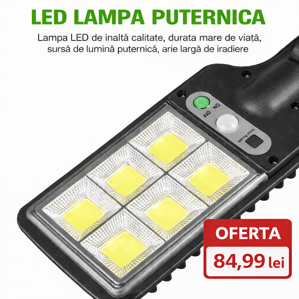 Lampa Stradala Solara Pro , Senzor de Miscare + Telecomanda