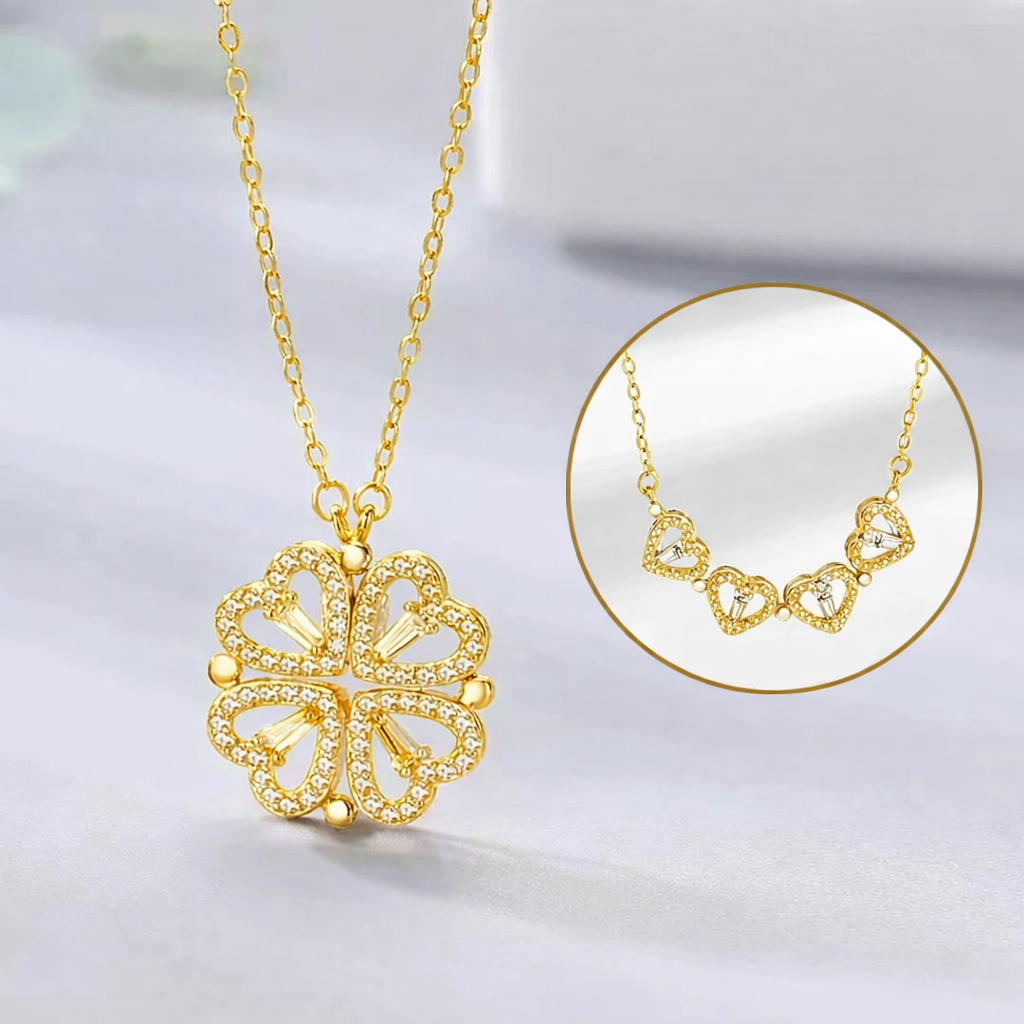 Lantisorul Inimi Unite placat cu aur 18k